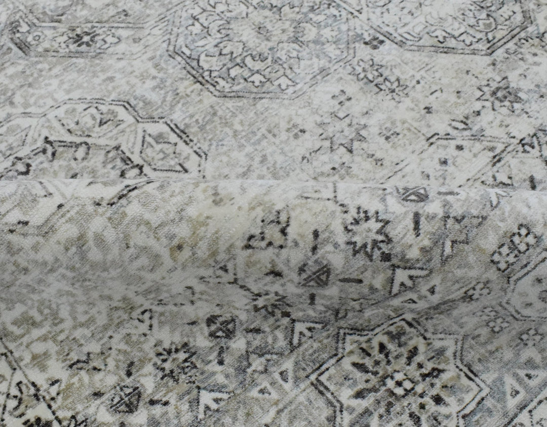 7.8x9.8 Rug, Abstract Blue and Gray Rug made with Viscose Art Silk, Living, Dinning and Bedroom Rug | TRD0091AR7898 - The Rug Decor