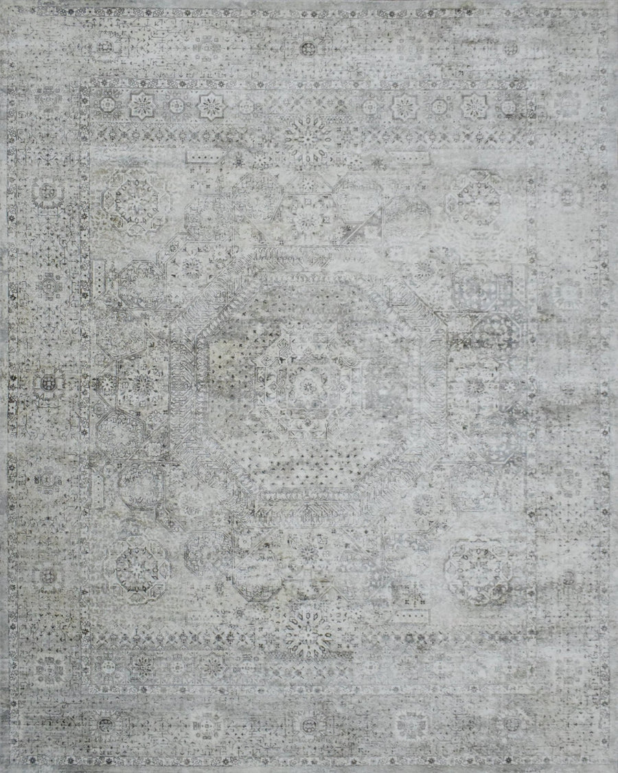 7.8x9.8 Rug, Abstract Blue and Gray Rug made with Viscose Art Silk, Living, Dinning and Bedroom Rug | TRD0091AR7898 - The Rug Decor