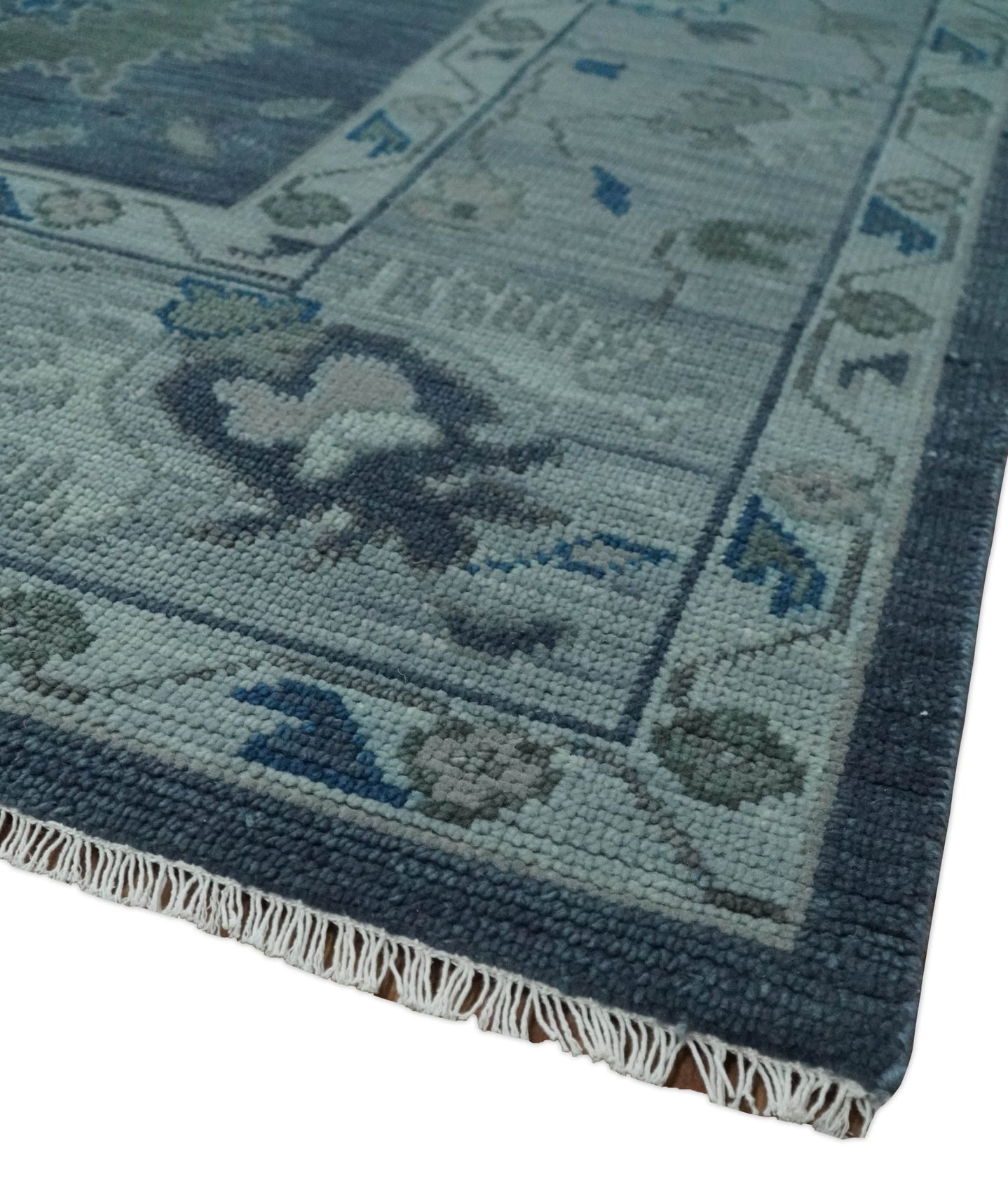 8x10, 9x12, 10x14 and 12x15 Hand Knotted Gray and Silver Traditional Oushak Wool Rug | NT43 - The Rug Decor