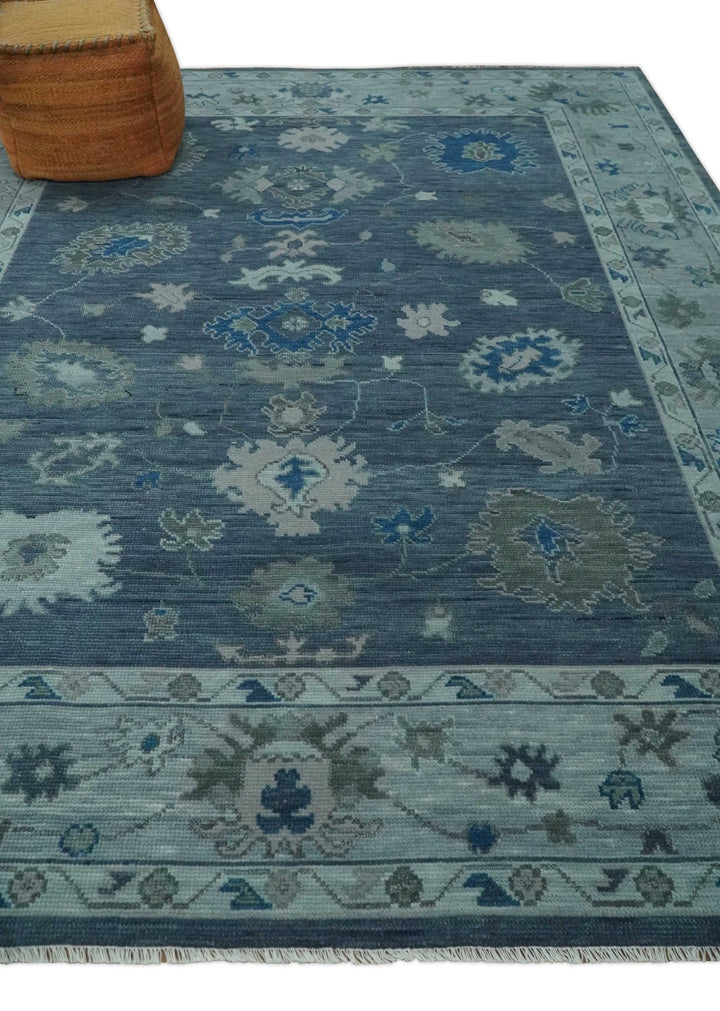 8x10, 9x12, 10x14 and 12x15 Hand Knotted Gray and Silver Traditional Oushak Wool Rug | NT43 - The Rug Decor