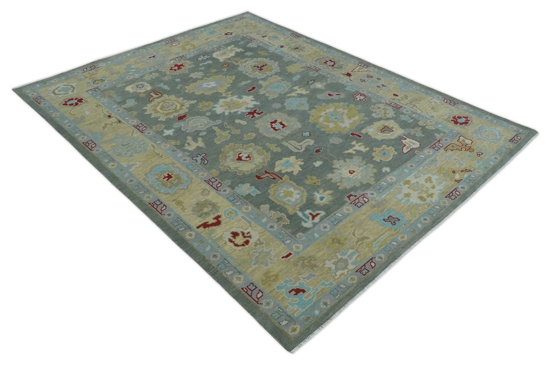 8x10, 9x12, 10x14 and 12x15 Hand Knotted Silver and Beige Traditional Persian Oushak Wool Rug | NT18 - The Rug Decor