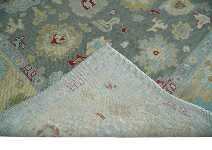 8x10, 9x12, 10x14 and 12x15 Hand Knotted Silver and Beige Traditional Persian Oushak Wool Rug | NT18 - The Rug Decor