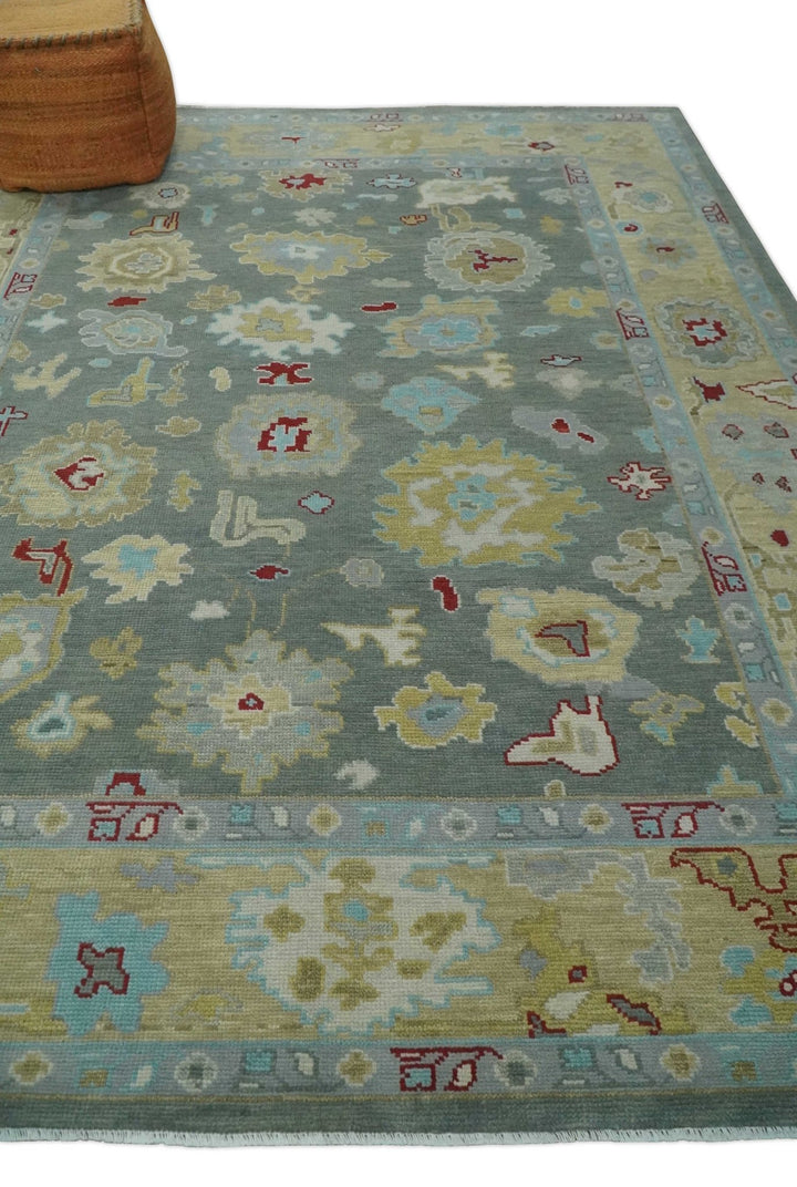 8x10, 9x12, 10x14 and 12x15 Hand Knotted Silver and Beige Traditional Persian Oushak Wool Rug | NT18 - The Rug Decor