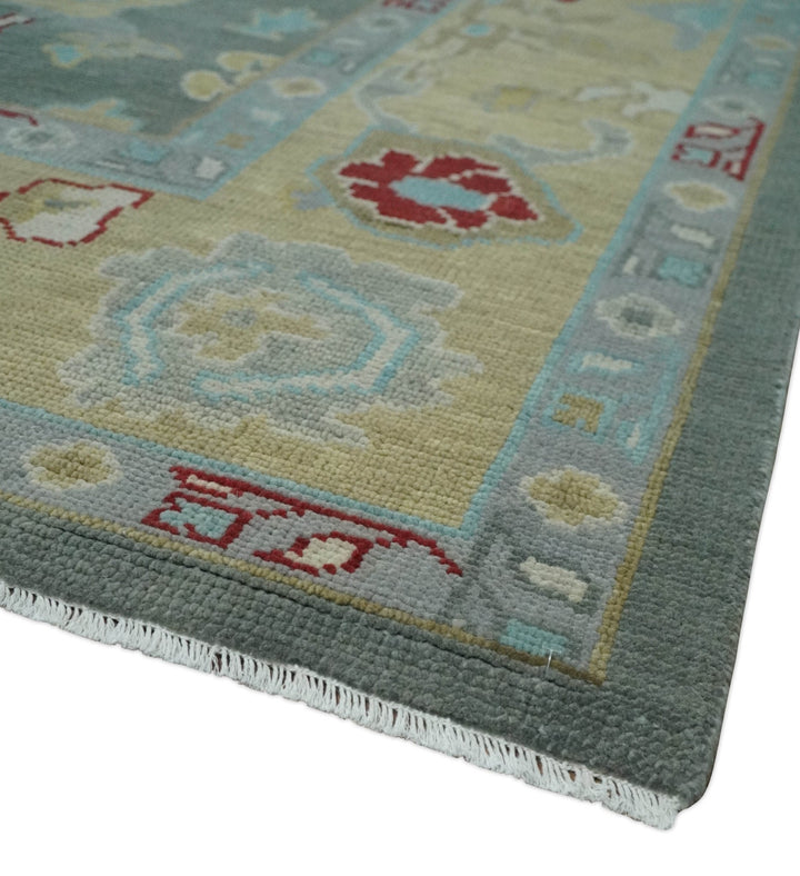 8x10, 9x12, 10x14 and 12x15 Hand Knotted Silver and Beige Traditional Persian Oushak Wool Rug | NT18 - The Rug Decor