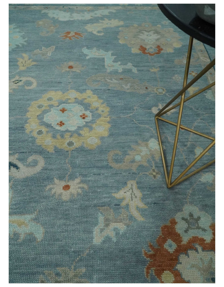 8x10, 9x12, 10x14 and 12x15 Hand Knotted Silver and Beige Traditional Persian Oushak Wool Rug | NT23 - The Rug Decor