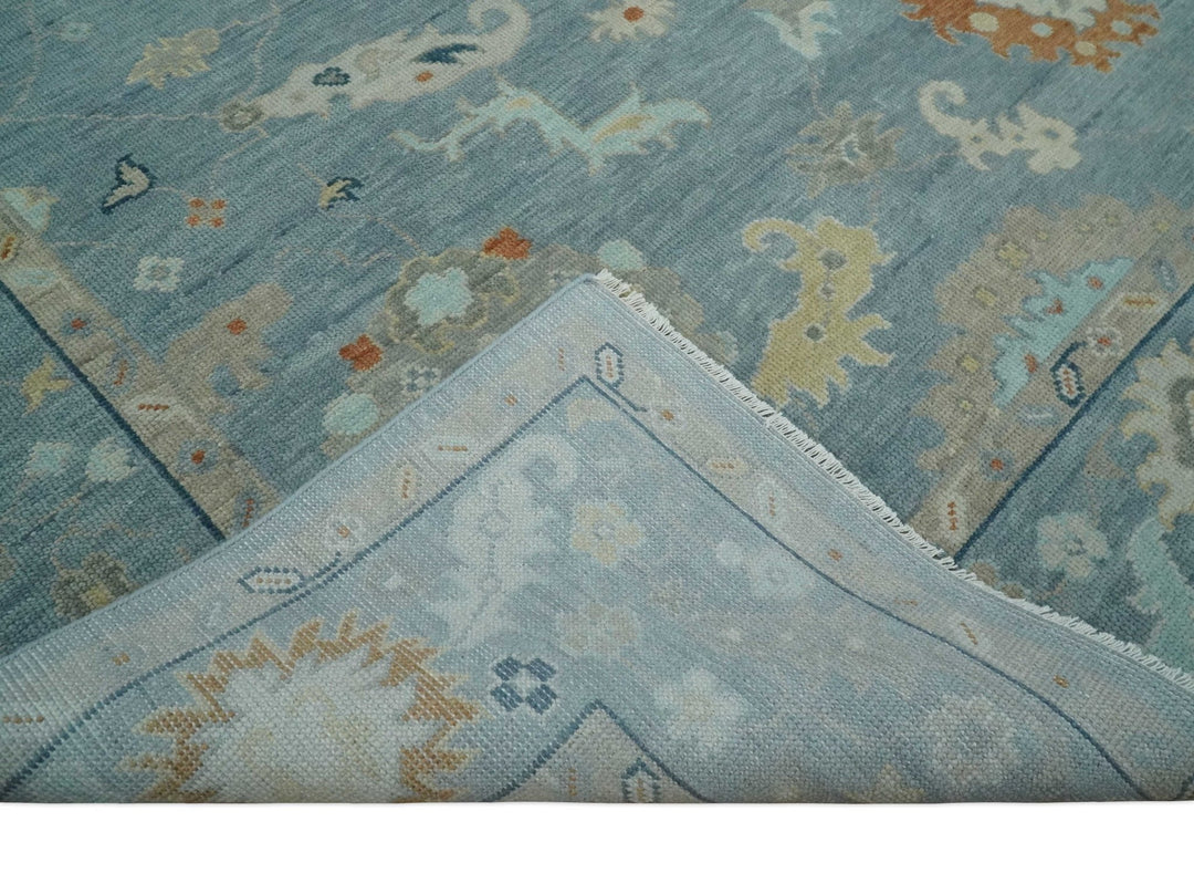 8x10, 9x12, 10x14 and 12x15 Hand Knotted Silver and Beige Traditional Persian Oushak Wool Rug | NT23 - The Rug Decor