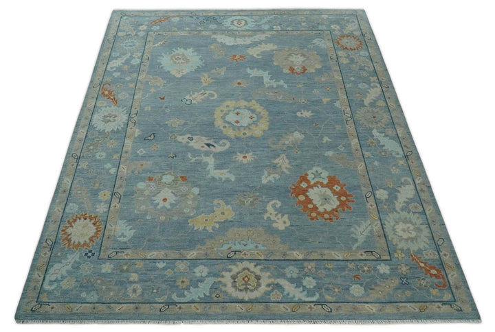 8x10, 9x12, 10x14 and 12x15 Hand Knotted Silver and Beige Traditional Persian Oushak Wool Rug | NT23 - The Rug Decor