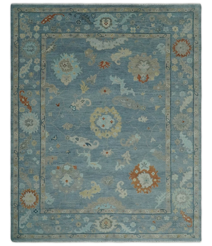 8x10, 9x12, 10x14 and 12x15 Hand Knotted Silver and Beige Traditional Persian Oushak Wool Rug | NT23 - The Rug Decor