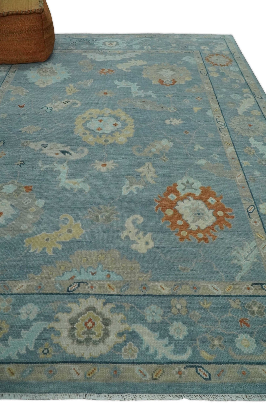 8x10, 9x12, 10x14 and 12x15 Hand Knotted Silver and Beige Traditional Persian Oushak Wool Rug | NT23 - The Rug Decor
