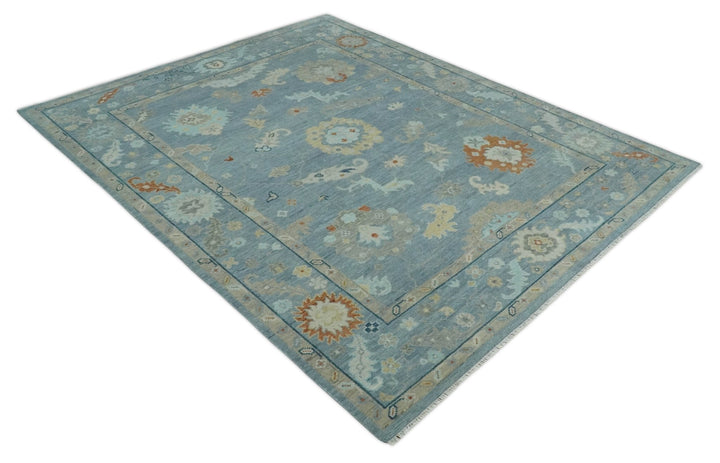 8x10, 9x12, 10x14 and 12x15 Hand Knotted Silver and Beige Traditional Persian Oushak Wool Rug | NT23 - The Rug Decor