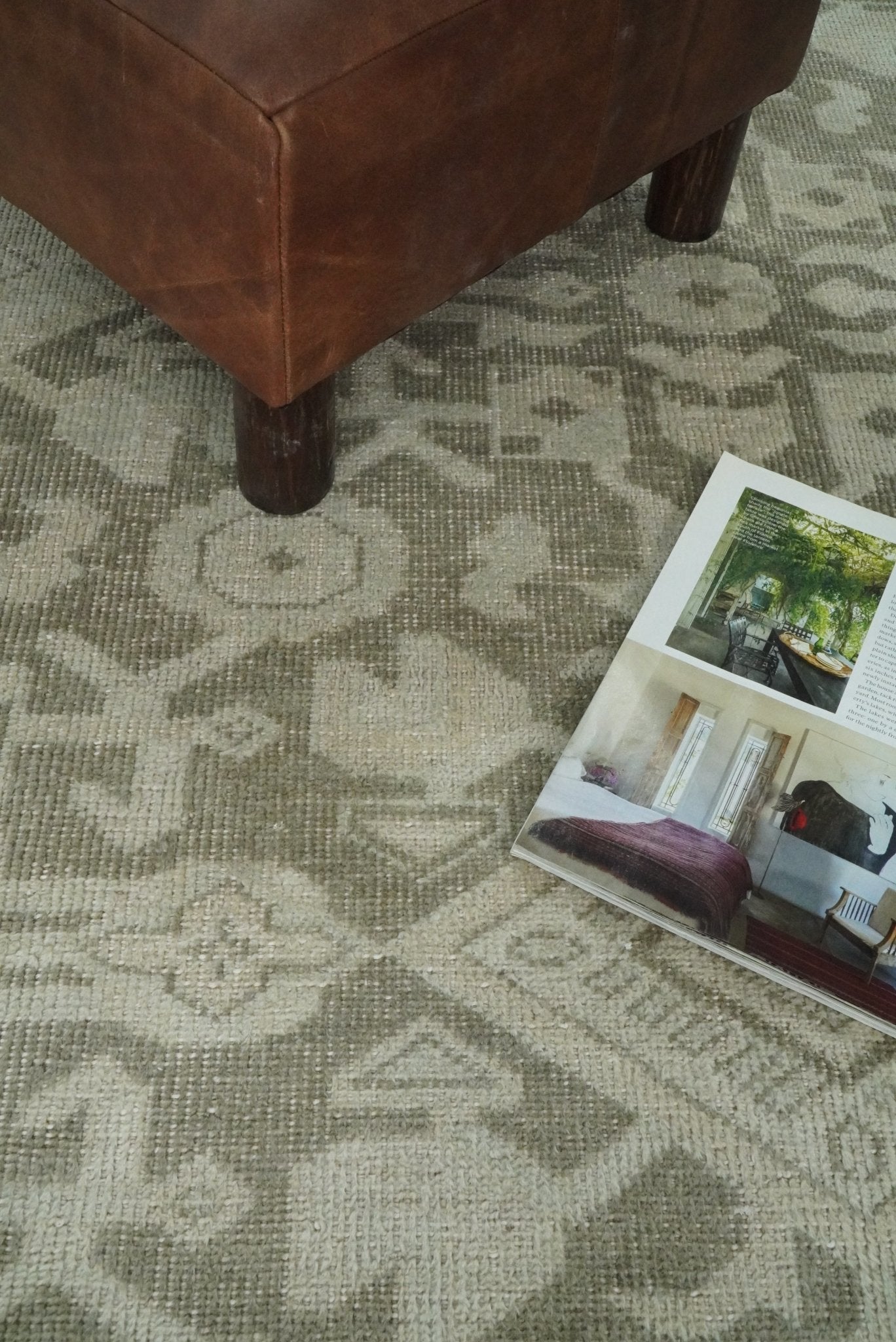 8x10, 9x12 and 10x14 Brown and Beige Hand Knotted Wool Low Pile Vintage Area Rug | AIN3 - The Rug Decor