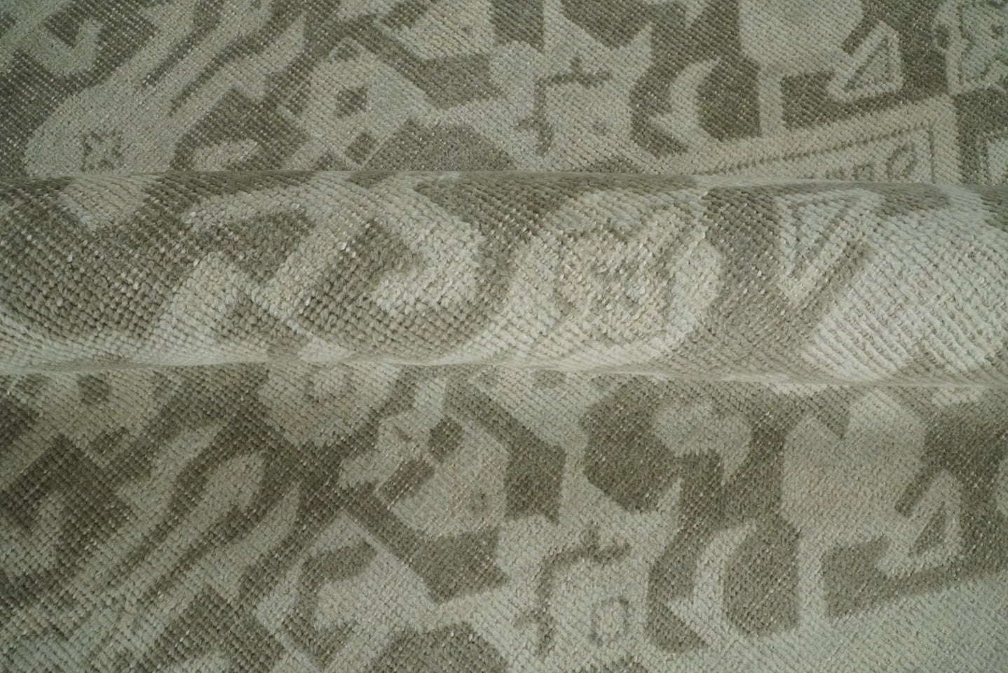 8x10, 9x12 and 10x14 Brown and Beige Hand Knotted Wool Low Pile Vintage Area Rug | AIN3 - The Rug Decor