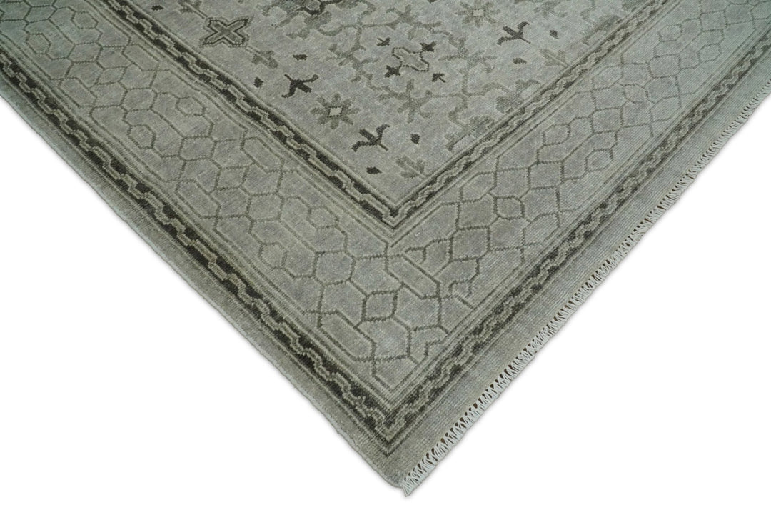 8x10, 9x12 and 10x14 Hand Knotted Wool Blend Silver and Brown Area Rug | EMP7 - The Rug Decor