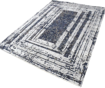 8'x10' | Abstract Design Handmade with Hand-spun Real Silk and Wool Area Rug - The Rug Decor