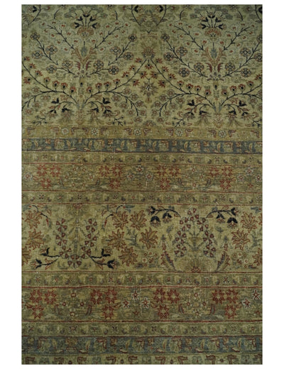 8x10 and 9x12 Vintage Brown Antique Persian Tabriz Fine Hand Knotted Wool Area Rug | TRD421 - The Rug Decor