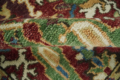 8x10 and 9x12 Wool Traditional Blue and Gold Antique Colorful Hand knotted Oushak Area Rug | TRDCP305 - The Rug Decor