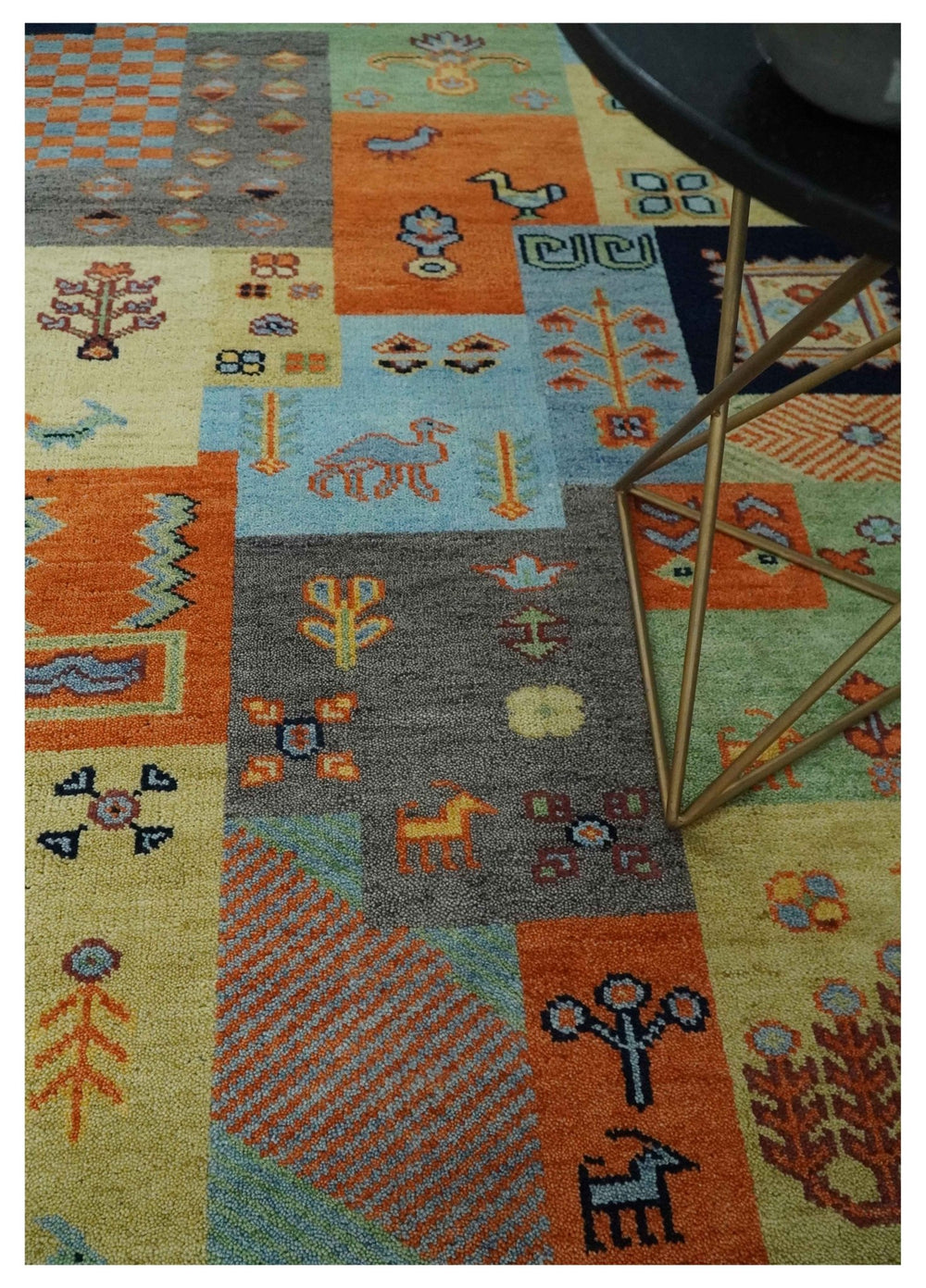 8x10 Antique Style Tribal Multi Color Hand knotted Traditional Wool Area Rug - The Rug Decor