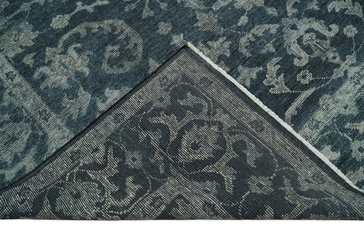 8x10 Beige and Charcoal Traditional Persian Hand Knotted Antique Wool Area Rug | TRD2367 - The Rug Decor