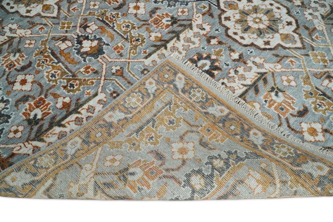 8x10 Blue and Brown Bamboo Silk and Wool Traditional Persian Antique Area Rug | TRDCP200810 - The Rug Decor
