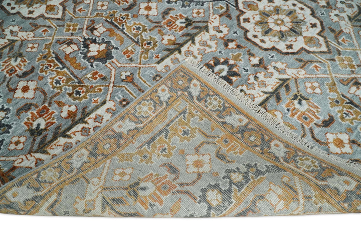 8x10 Blue and Brown Bamboo Silk and Wool Traditional Persian Antique Area Rug | TRDCP200810 - The Rug Decor