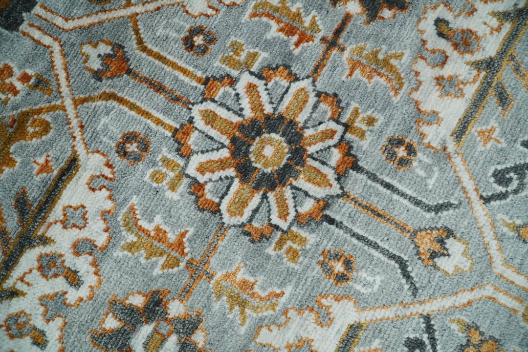 8x10 Blue and Brown Bamboo Silk and Wool Traditional Persian Antique Area Rug | TRDCP200810 - The Rug Decor
