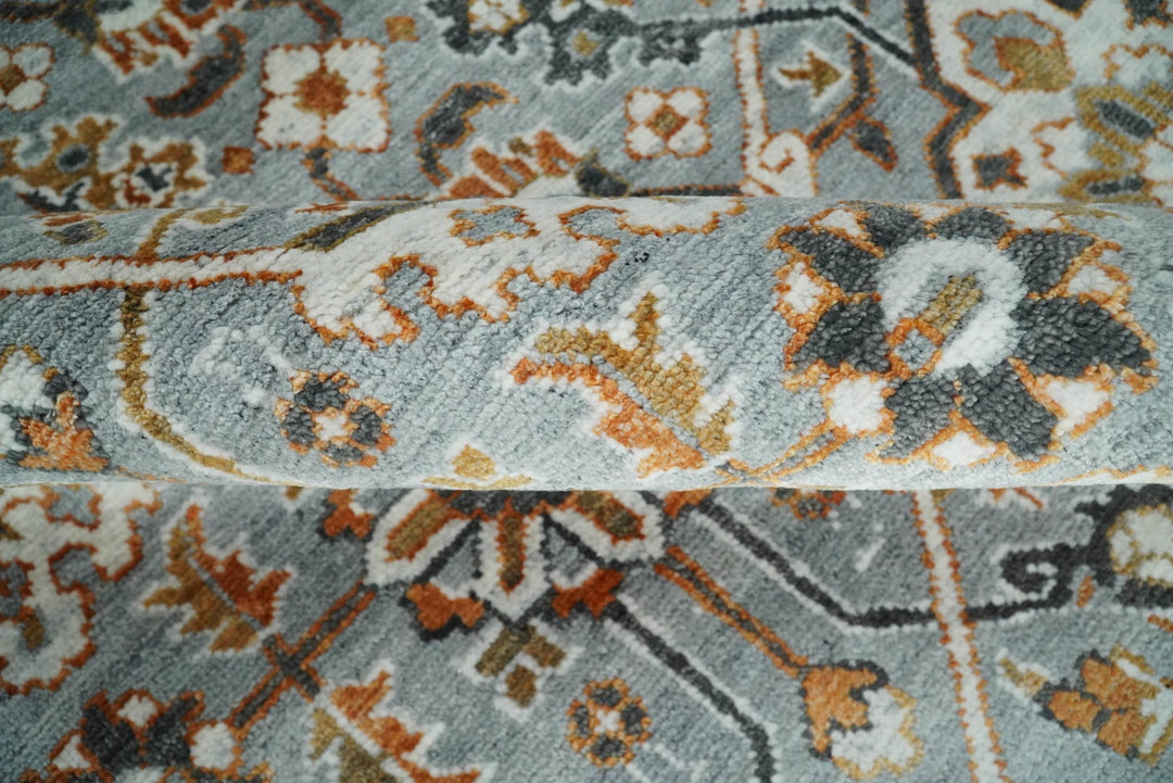8x10 Blue and Brown Bamboo Silk and Wool Traditional Persian Antique Area Rug | TRDCP200810 - The Rug Decor