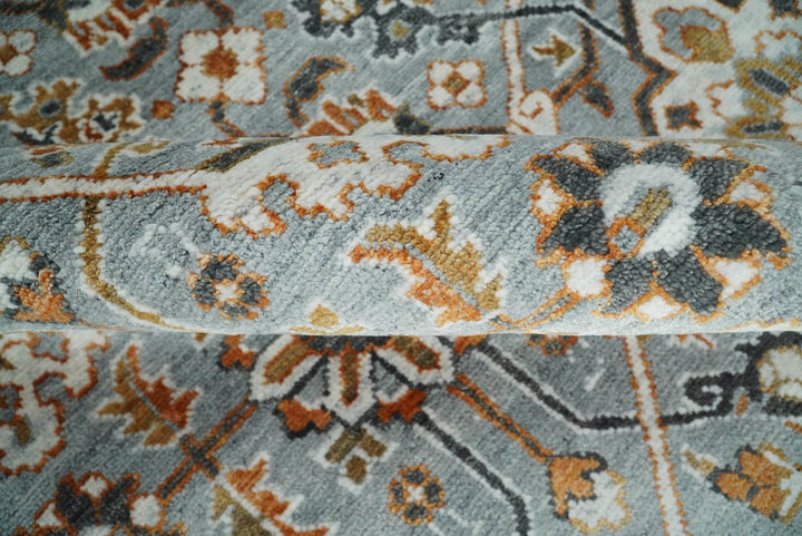 8x10 Blue and Brown Bamboo Silk and Wool Traditional Persian Antique Area Rug | TRDCP200810 - The Rug Decor