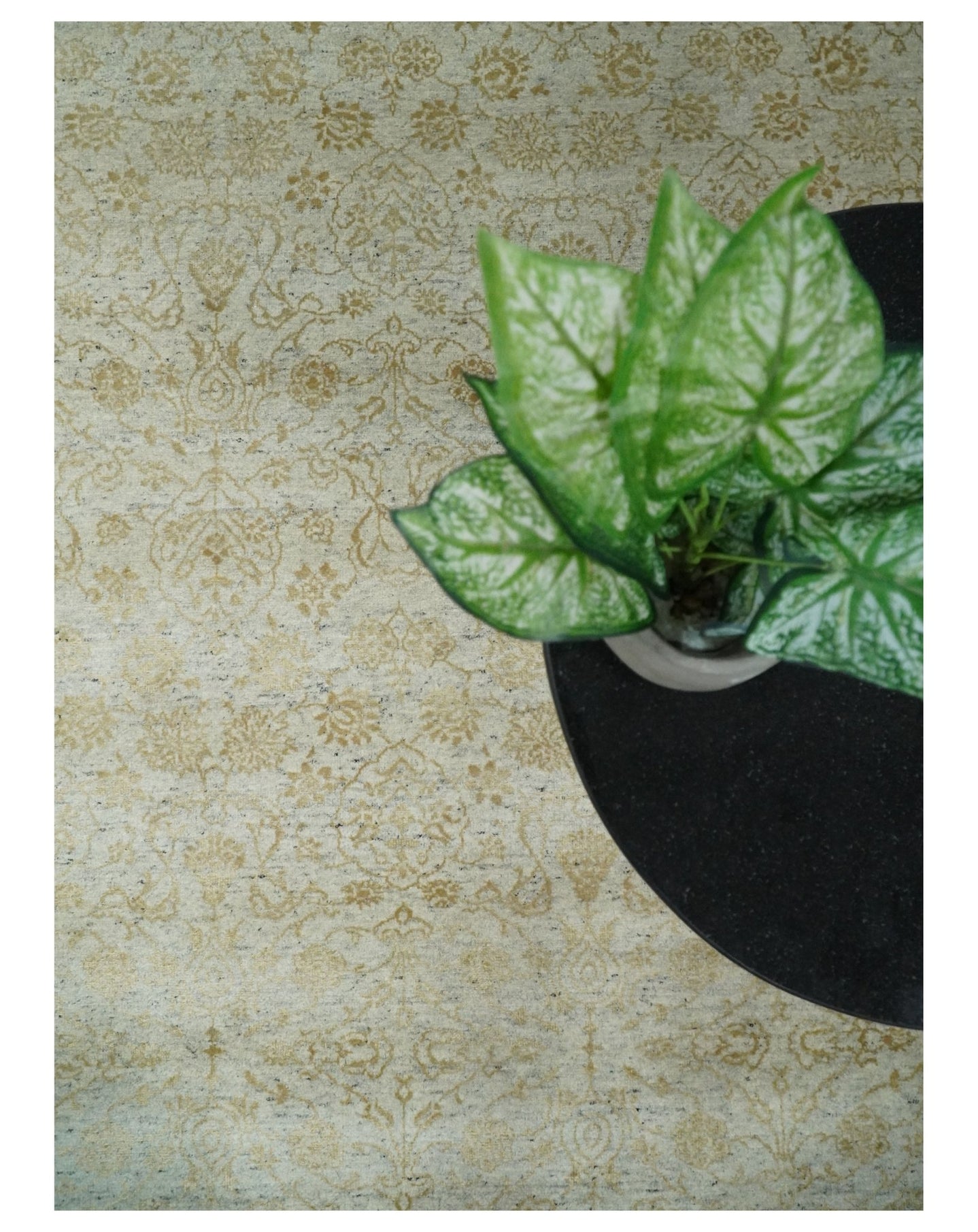 8x10 Fine Hand Knotted Beige and Gold Traditional Vintage Persian Style Antique Silk Rug | AGR21 - The Rug Decor