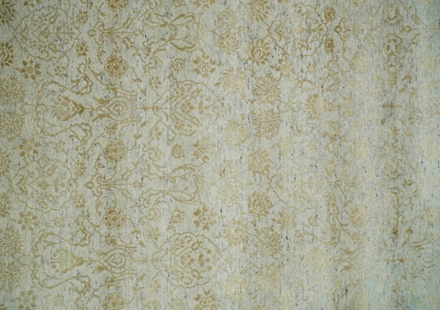 8x10 Fine Hand Knotted Beige and Gold Traditional Vintage Persian Style Antique Silk Rug | AGR21 - The Rug Decor