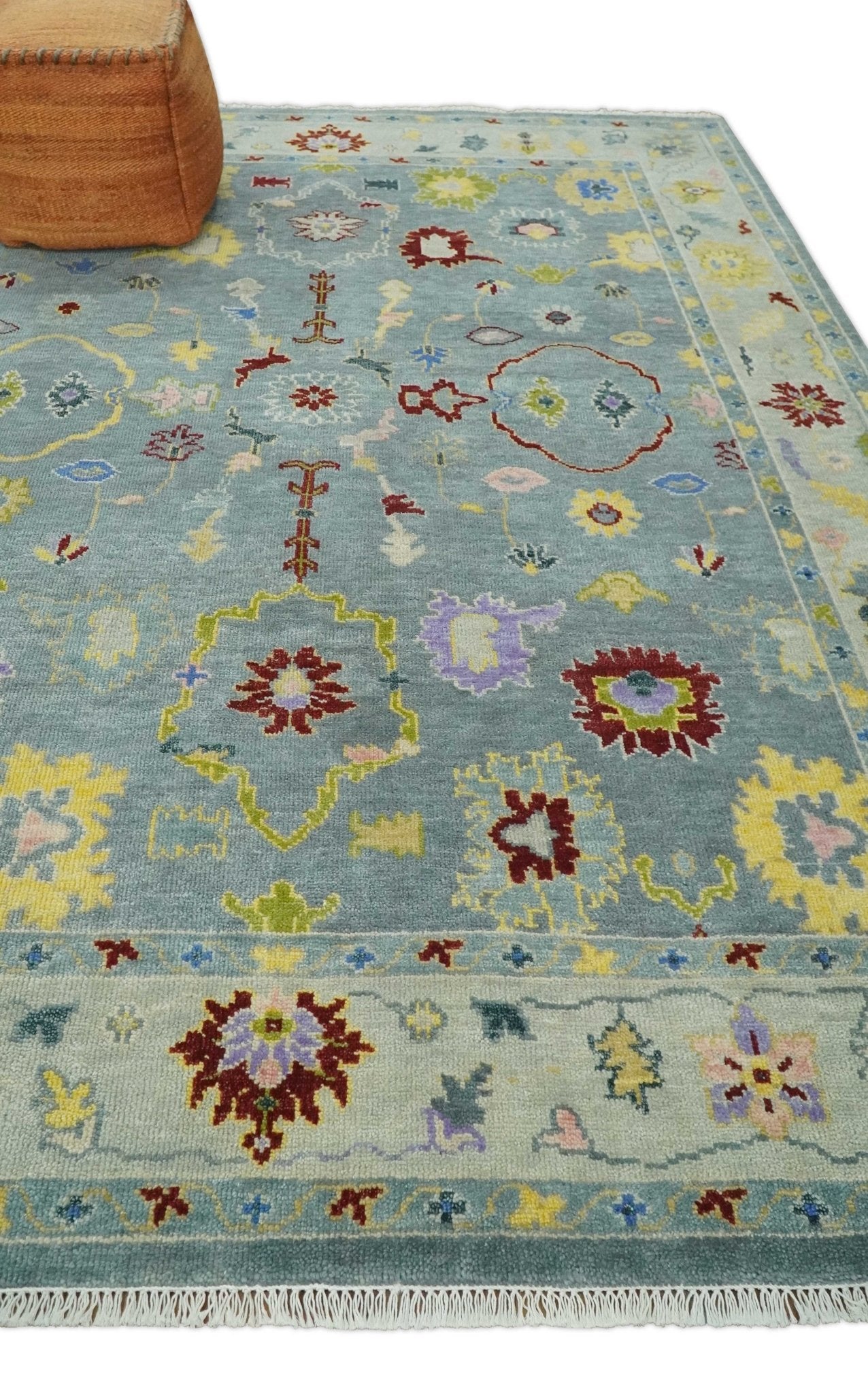 8x10 Fine Hand Knotted Blue and Beige Traditional Vintage Antique Persian Wool Rug | TRDCP893810 - The Rug Decor