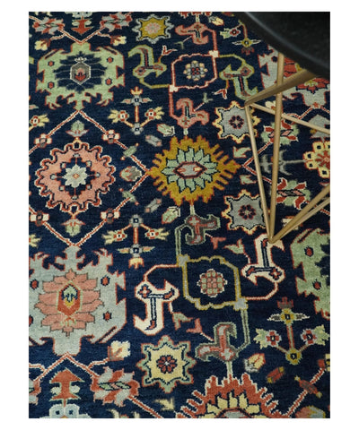 8x10 Fine Hand Knotted Blue and Beige Traditional Vintage Persian Style Antique Wool Rug | TRDCP530810 - The Rug Decor