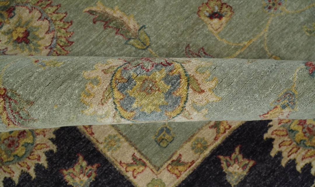 8x10 Fine Hand Knotted Blue and Black Muted Antique Traditional Vintage Persian Wool Rug | AGR45 - The Rug Decor