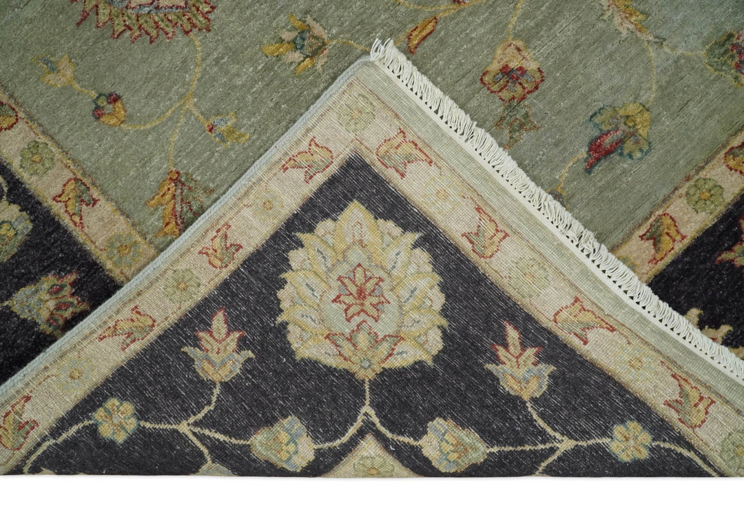 8x10 Fine Hand Knotted Blue and Black Muted Antique Traditional Vintage Persian Wool Rug | AGR45 - The Rug Decor