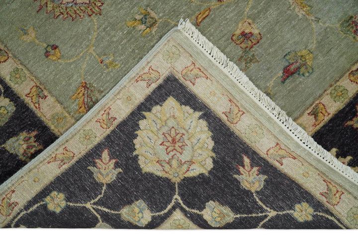 8x10 Fine Hand Knotted Blue and Black Muted Antique Traditional Vintage Persian Wool Rug | AGR45 - The Rug Decor