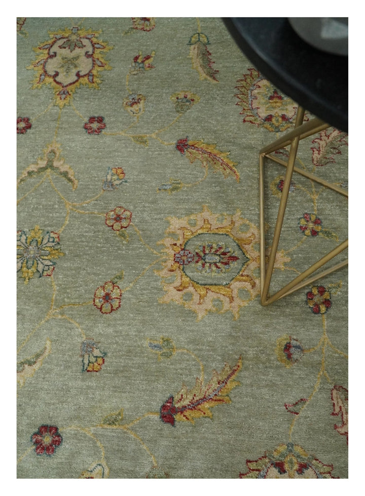 8x10 Fine Hand Knotted Blue and Black Muted Antique Traditional Vintage Persian Wool Rug | AGR45 - The Rug Decor