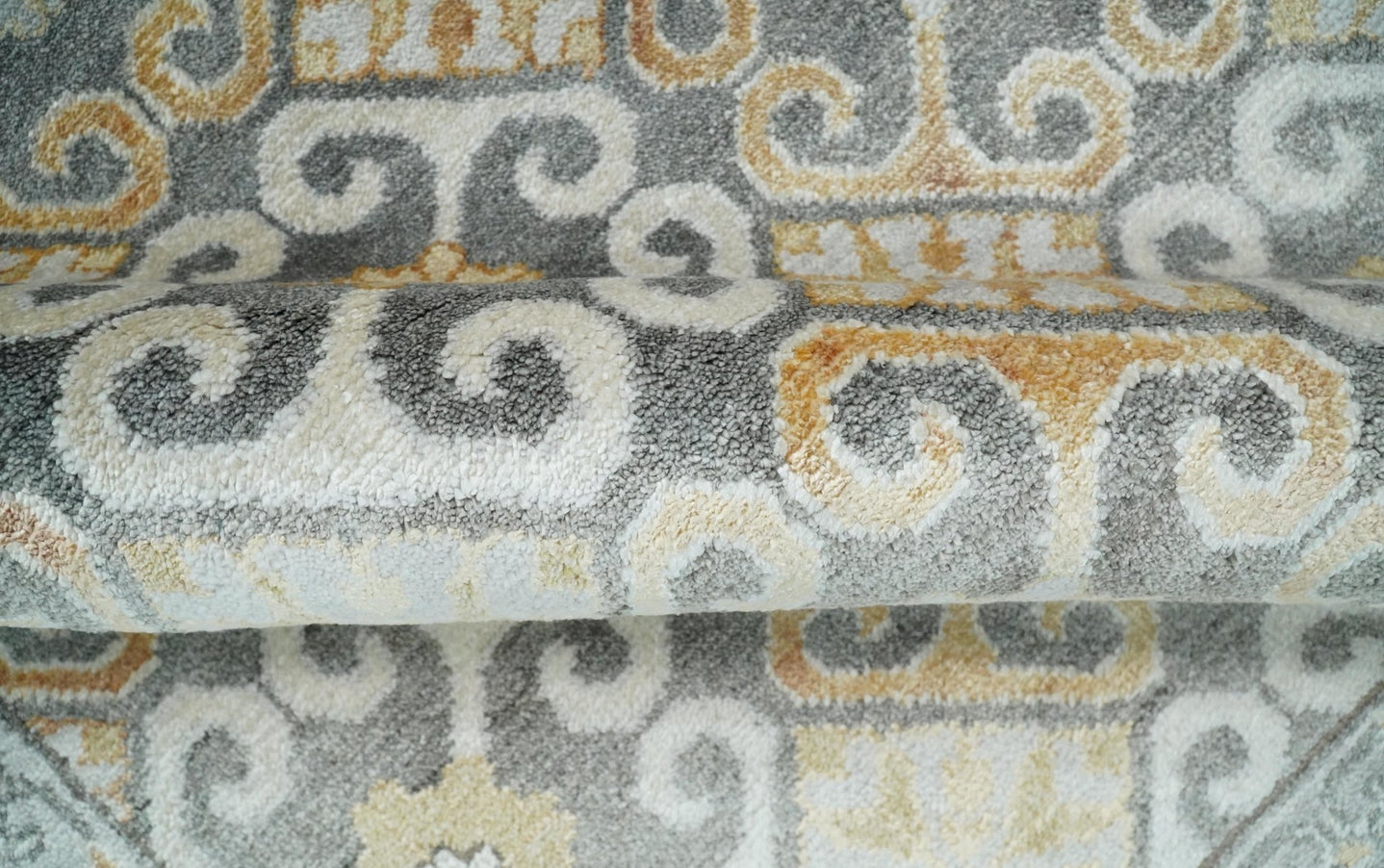 8x10 Fine Hand Knotted Camel and Beige Traditional Vintage Persian Style Antique Silk Rug | TRDCP536810 - The Rug Decor