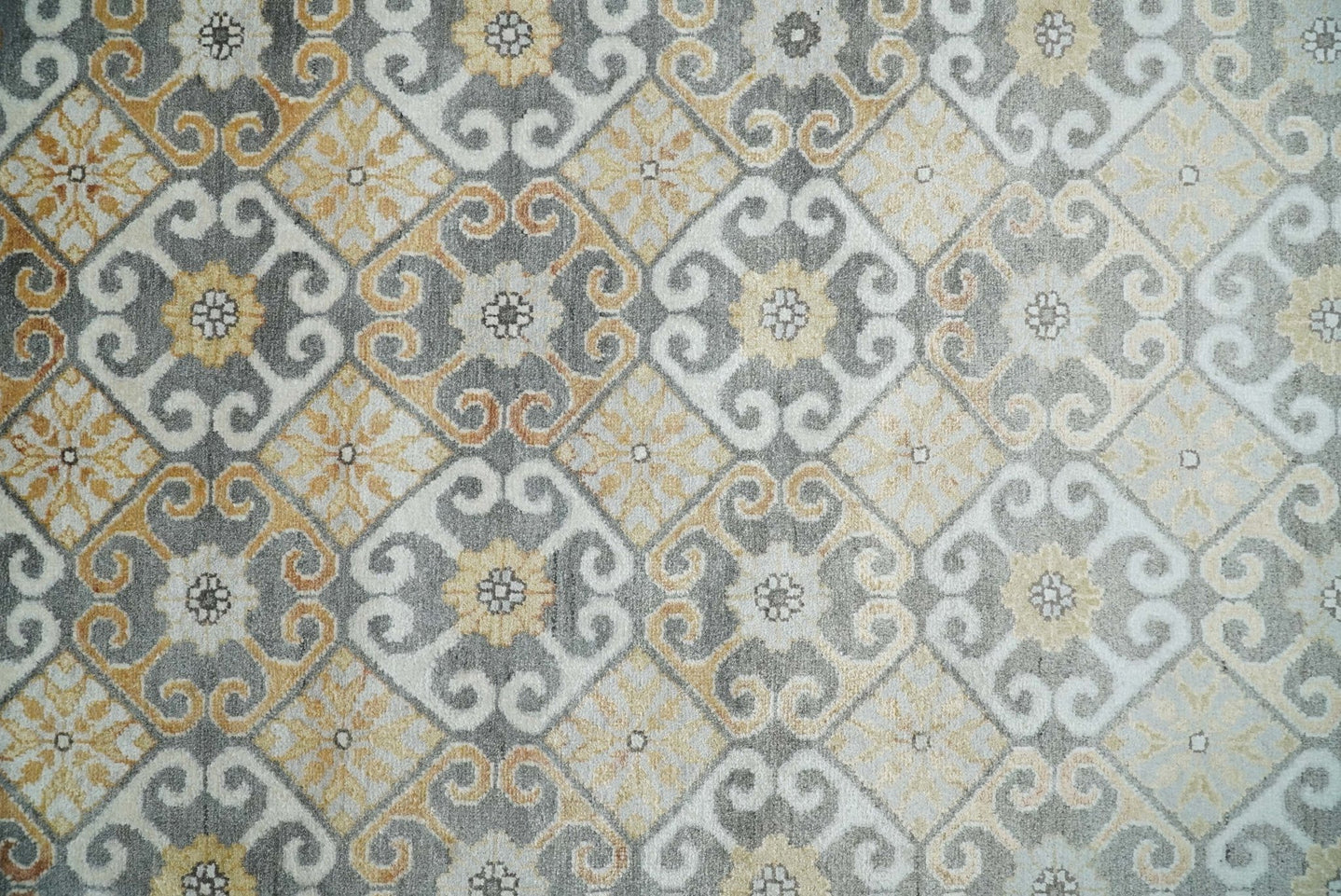 8x10 Fine Hand Knotted Camel and Beige Traditional Vintage Persian Style Antique Silk Rug | TRDCP536810 - The Rug Decor