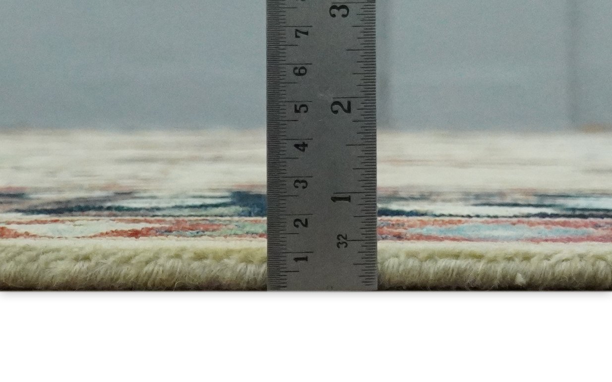 8x10 Fine Hand Knotted Ivory and Blue Traditional Vintage Persian Style Mahal Antique Wool Rug | TRDCP492810 - The Rug Decor