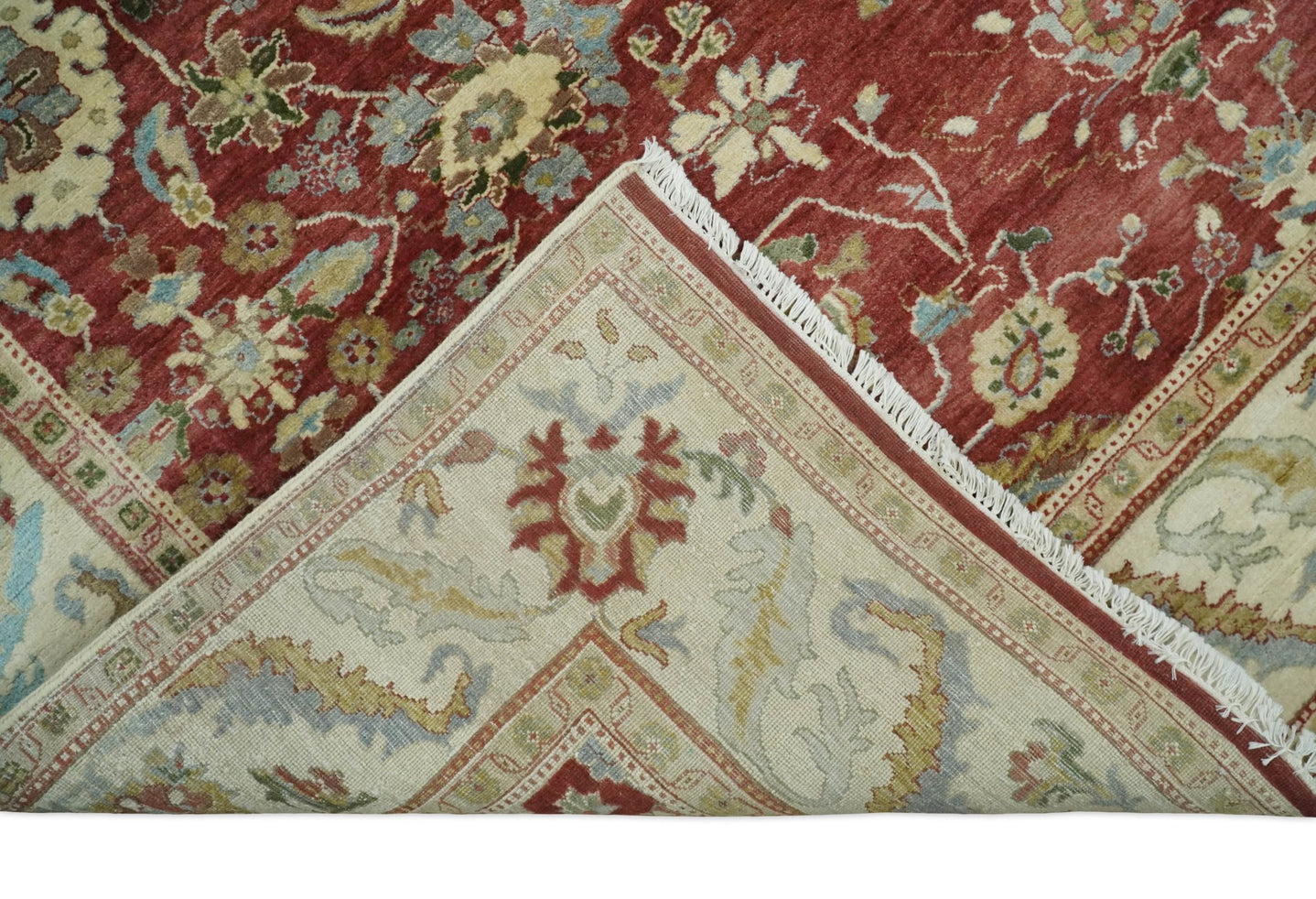 8x10 Fine Hand Knotted Rust and Ivory Traditional Vintage Persian Style Antique Wool Rug | AGR20 - The Rug Decor