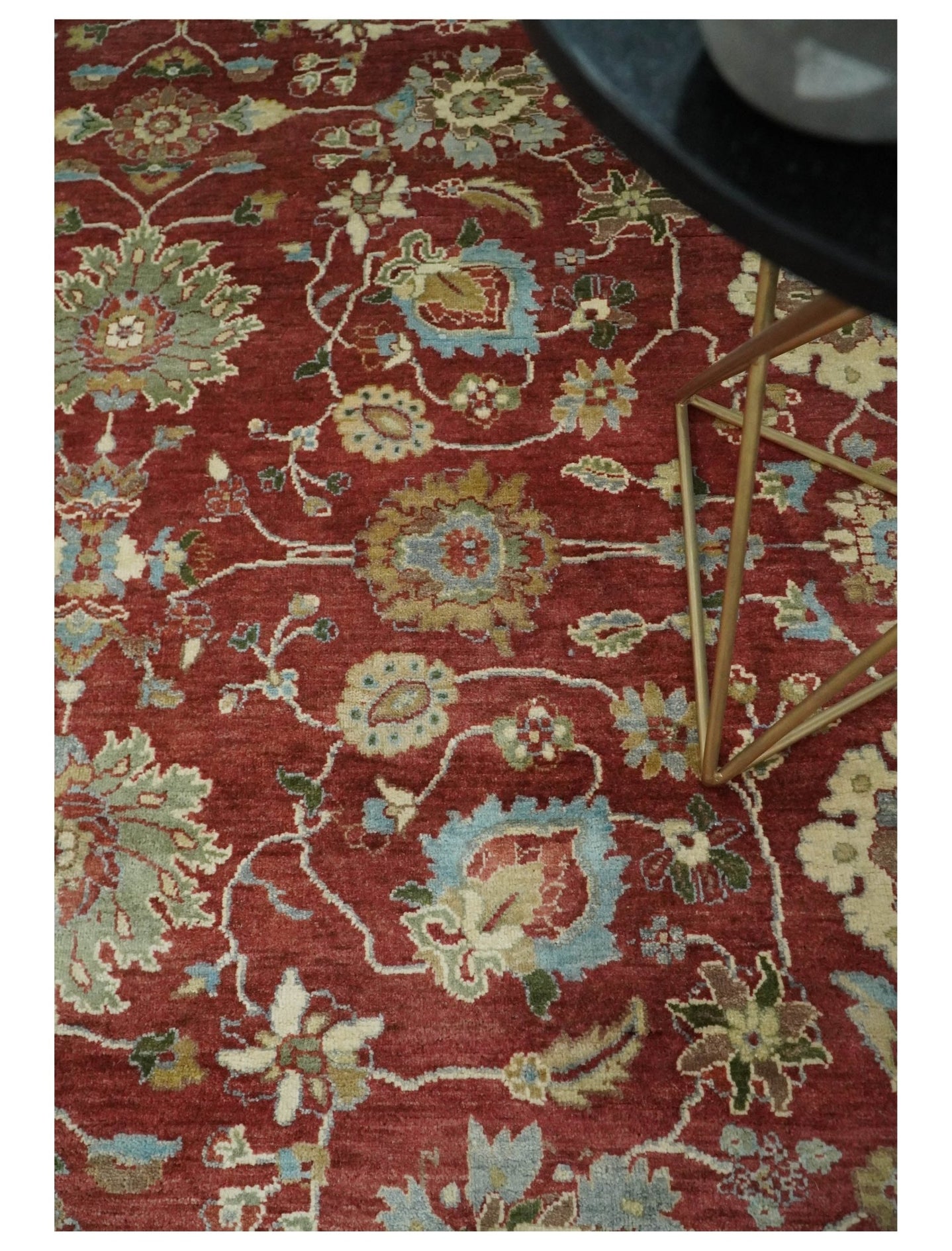 8x10 Fine Hand Knotted Rust and Ivory Traditional Vintage Persian Style Antique Wool Rug | AGR20 - The Rug Decor