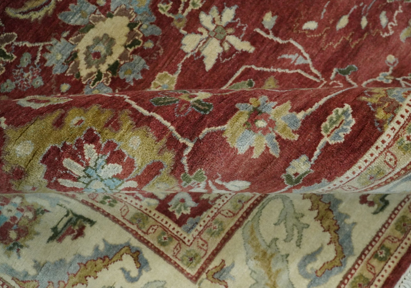 8x10 Fine Hand Knotted Rust and Ivory Traditional Vintage Persian Style Antique Wool Rug | AGR20 - The Rug Decor