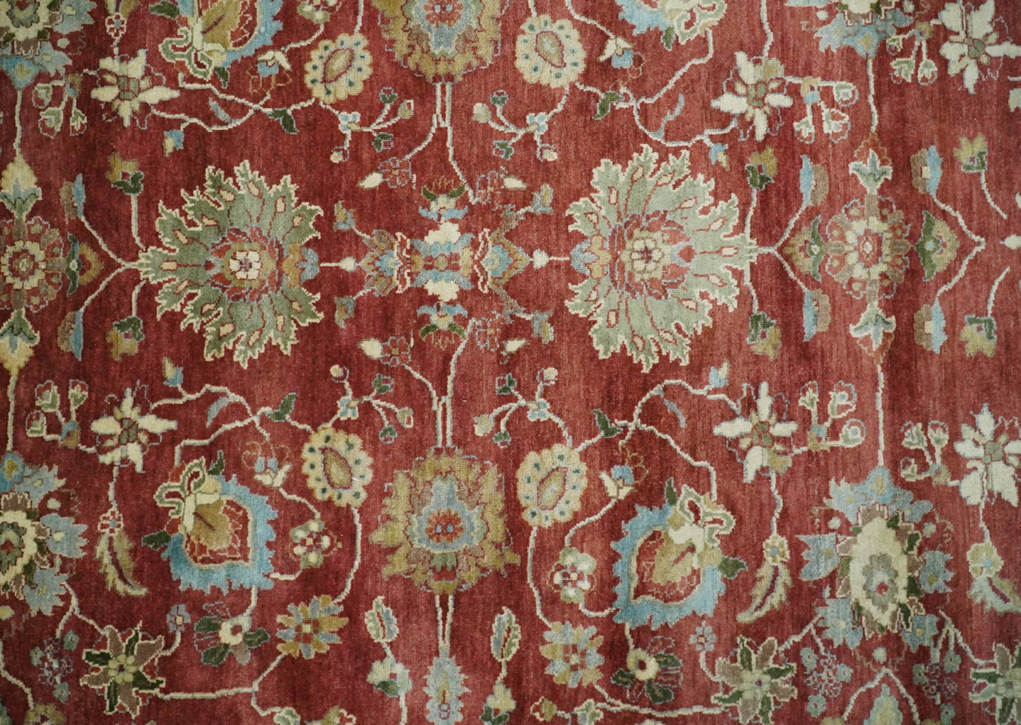 8x10 Fine Hand Knotted Rust and Ivory Traditional Vintage Persian Style Antique Wool Rug | AGR20 - The Rug Decor