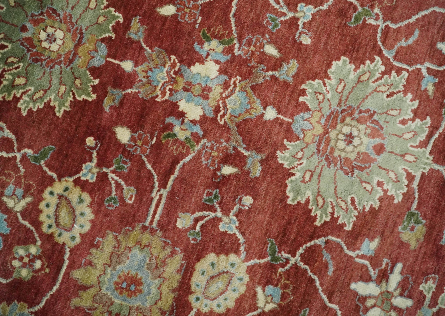 8x10 Fine Hand Knotted Rust and Ivory Traditional Vintage Persian Style Antique Wool Rug | AGR20 - The Rug Decor