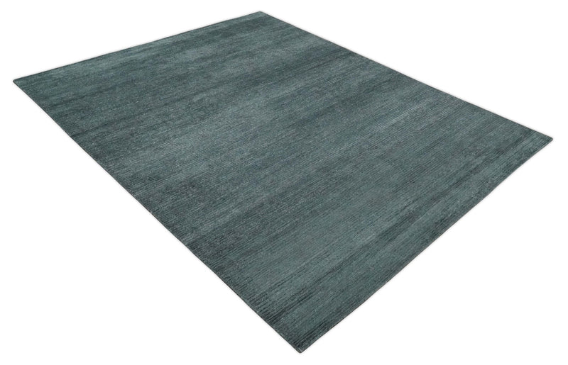 8x10 Gray and Silver Blended Hand Loomed Modern Scandinavian Bamboo Silk Area Rug - The Rug Decor