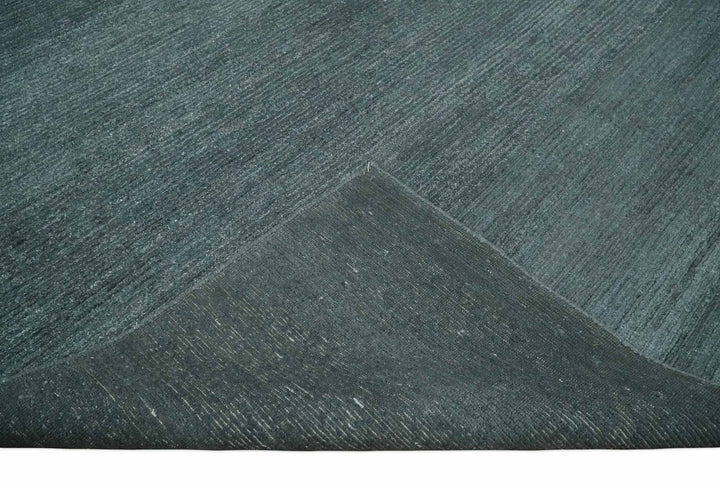 8x10 Gray and Silver Blended Hand Loomed Modern Scandinavian Bamboo Silk Area Rug - The Rug Decor