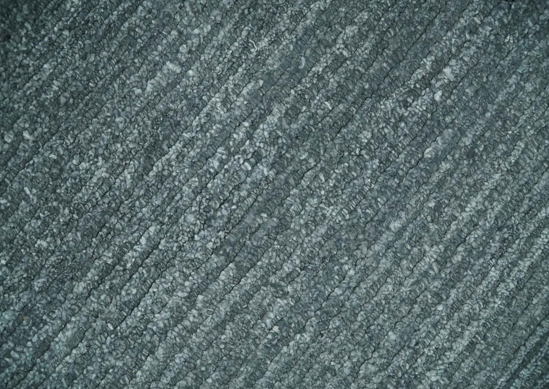 8x10 Gray and Silver Blended Hand Loomed Modern Scandinavian Bamboo Silk Area Rug - The Rug Decor