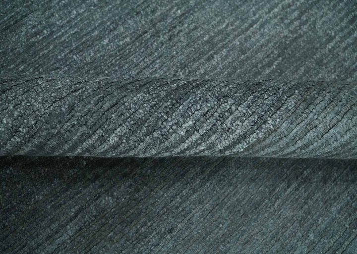 8x10 Gray and Silver Blended Hand Loomed Modern Scandinavian Bamboo Silk Area Rug - The Rug Decor
