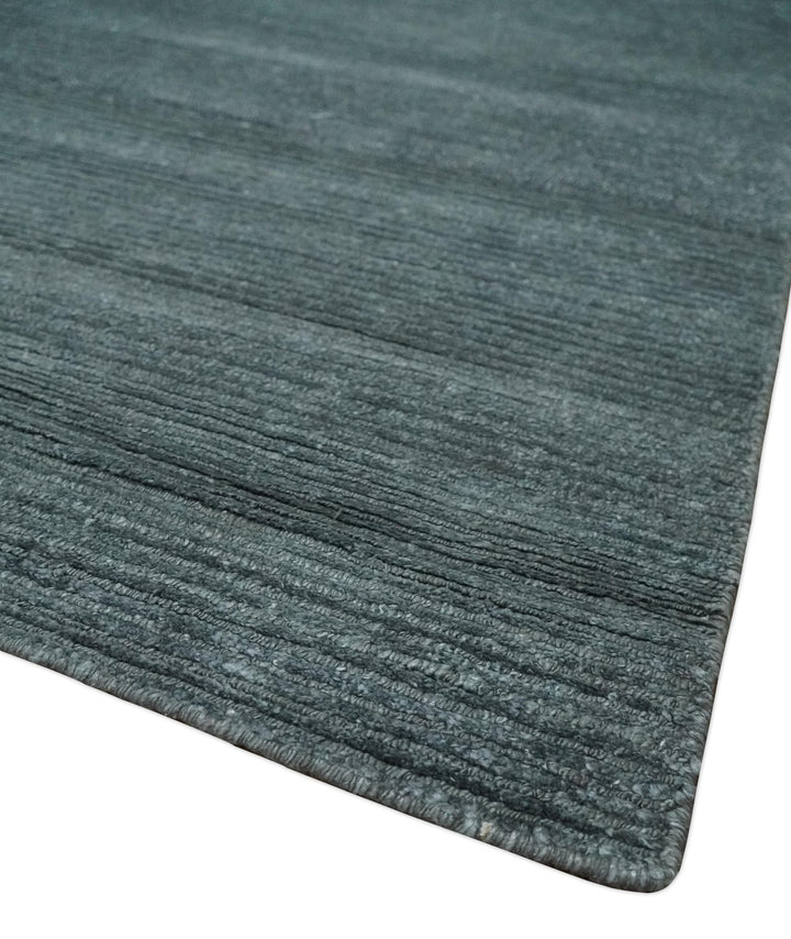 8x10 Gray and Silver Blended Hand Loomed Modern Scandinavian Bamboo Silk Area Rug - The Rug Decor