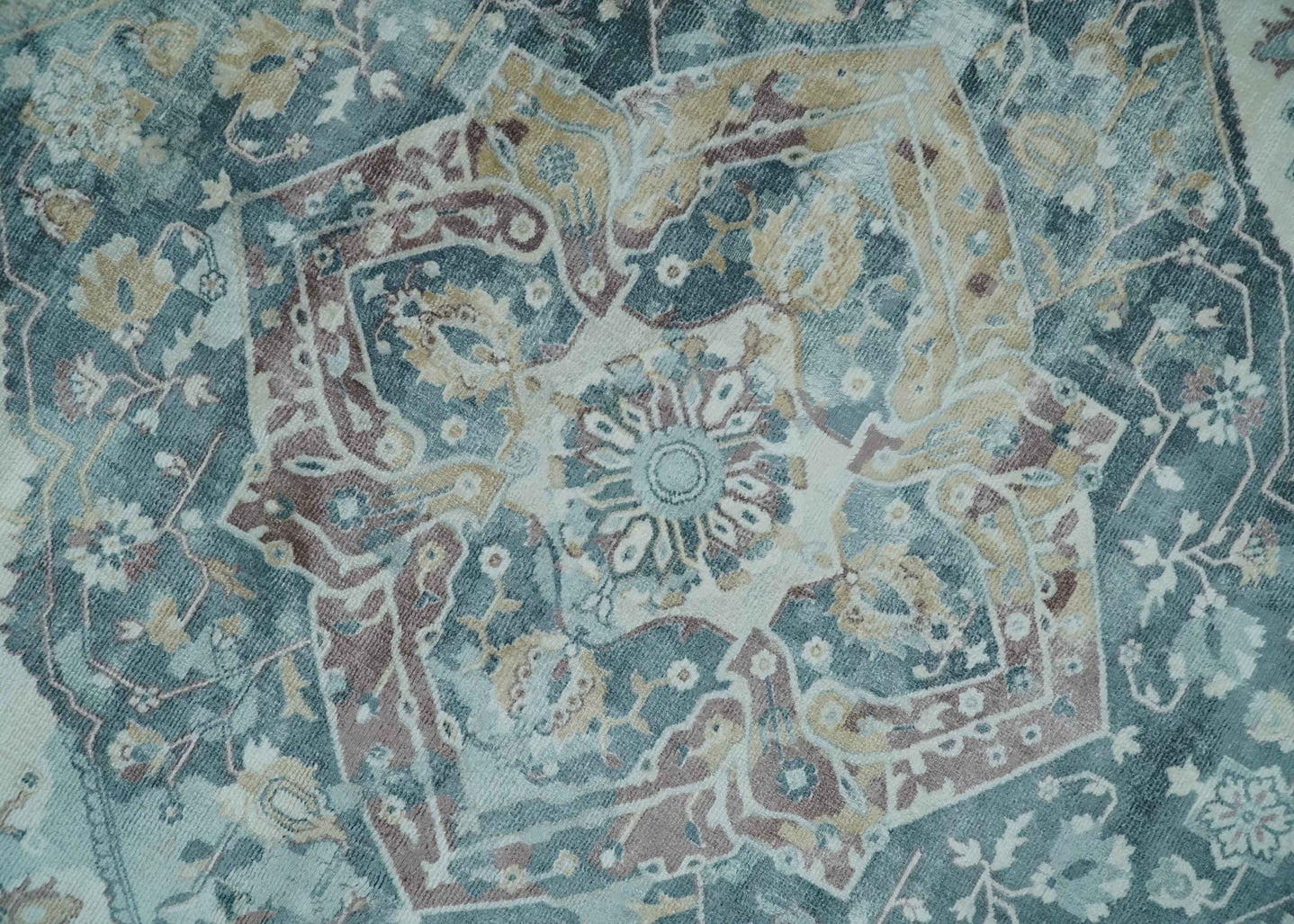 8x10 Gray, Beige and Brown Traditional Vintage Style Hand Loomed Art Silk Area Rug | AE7810 - The Rug Decor