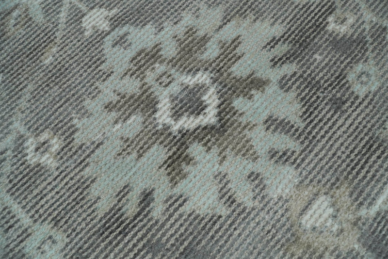 8x10 Gray Rug | Handmade Floral Area rug made with wool blended with art silk | Low Pile PR01 - The Rug Decor